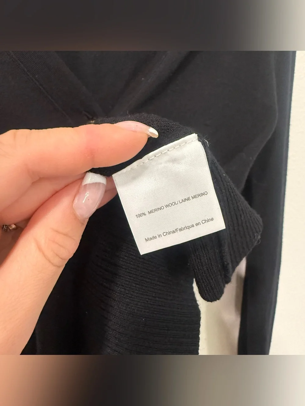 Tory Burch Black Simone Merino Wool Cardigan L